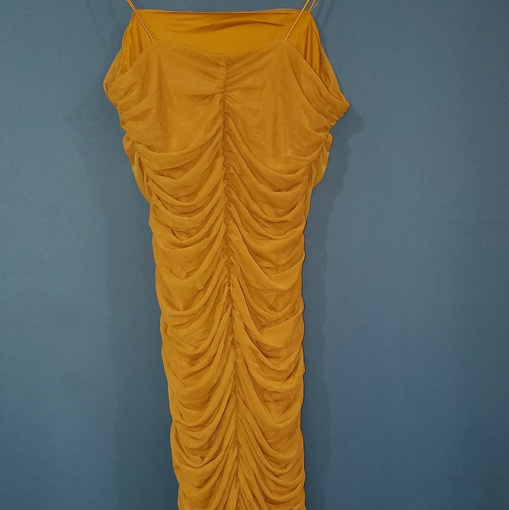 Forever 21 Ruched Cognac Dress - Picture 3 of 6